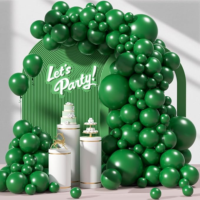 Awenztech 122pcs Dark Green Latex Balloons in 18 12 10 5 inches | Tropical by Awenztech