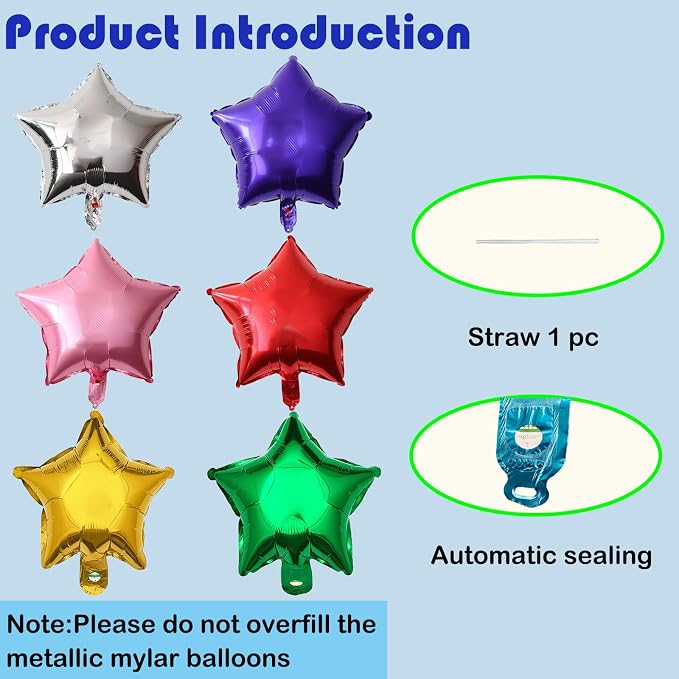 80pcs 5 Inch Mini Star Shape Foil Balloon - Image 3