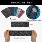 Headbands For Women 12 Pack Headband Yoga Elastic Head Bands Women's Hair Band Workout Soft Sweat Hairbands Accessories