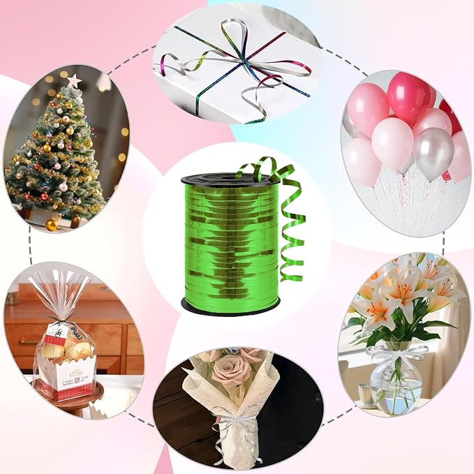 500 Yard Premium Green Curling Ribbon, Curling Ribbon - Image 3