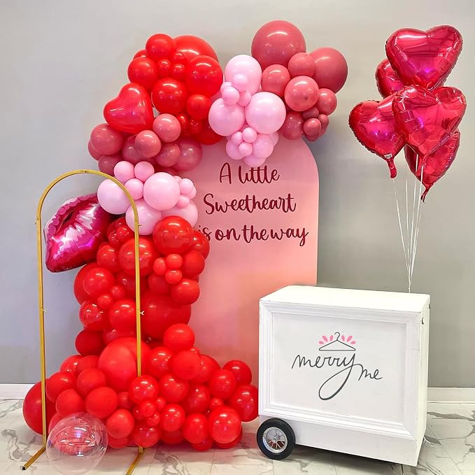 135pcs Bright Red Balloon Arch Kit Different Sizes of 18 12 10 5 Inch Red Party - Image 4