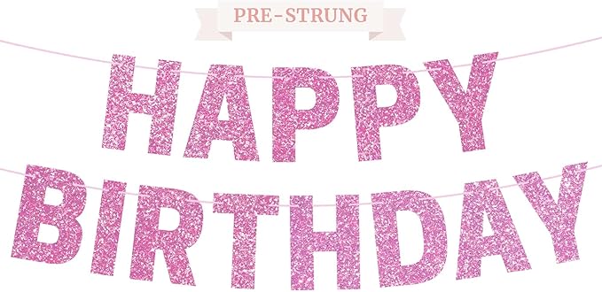 Pre-Strung Happy Birthday Banner by PerfectOccasion