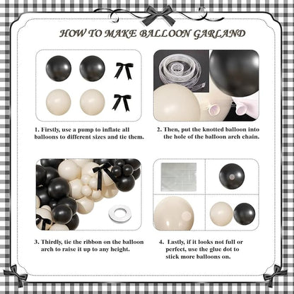 Black and Sand White Balloon Arch Kit - Image 8