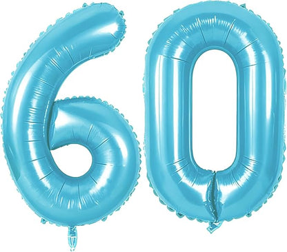 Number 60 Balloons for 60th Birthday Party Decorations, 0-100 Large No.60 by Joycard