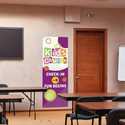 Hahafelt Kids Church Check-in Banners 23 x 63 Inch VBS 2026 Childrens Church - Image 6