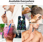 Non-Stick Beard Shaving Bib, Hair Catcher Apron with Suction Cups, Waterproof Grooming Tool for Men Husband, Ace of Poker Card Style Neon Black Shave Bib