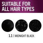 Schwarzkopf Keratin Permanent Hair Dye Cream, 1.1 Midnight Black, Professional Quality Color for Up to 100% Gray Coverage, Bond Enforcing System