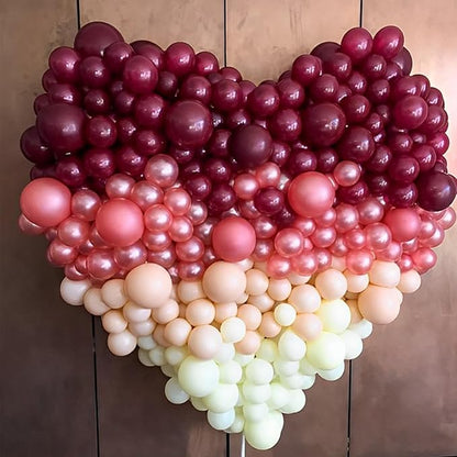 Voircoloria 110pcs Burgundy Maroon Latex Party Balloons, 12inch | - Image 4
