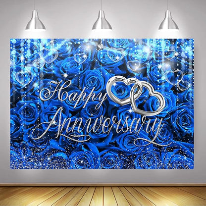 Mocsicka Happy Anniversary Backdrop Wedding Together Anniversary Party - Image 4
