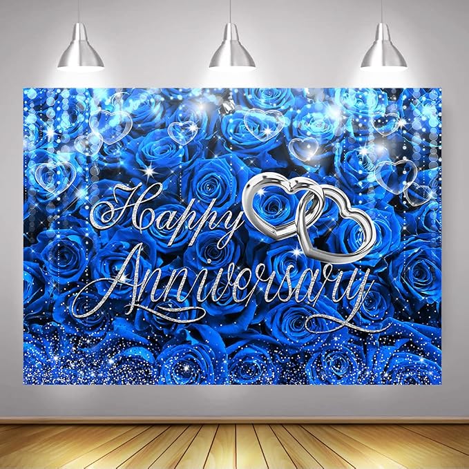 Mocsicka Happy Anniversary Backdrop Wedding Together Anniversary Party - Image 4