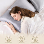 ZIMASILK 100% Pure Mulberry Silk Pillowcase for Hair and Skin Health,Soft and Smooth,Both Sides Premium Grade 6A Silk,600 Thread Count,with Hidden Zipper,1pc (King 20''x36'',Silver Grey)