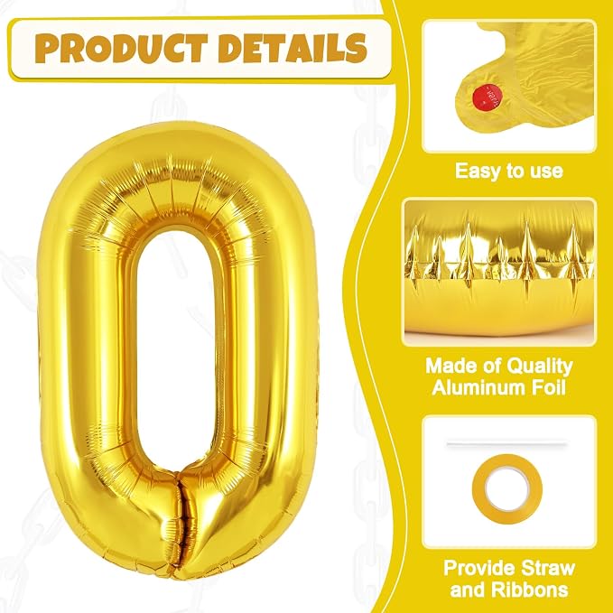 24 Giant Gold Chain Balloons, 16 Inch Foil Balloons - Image 5