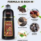 IIIMEIDU Hair Dye Shampoo 3 in 1 for Gray Hair, Herbal Ingredients Shampoo Dark Coffee Hair Dye for Women Men, Grey Coverage 500ml