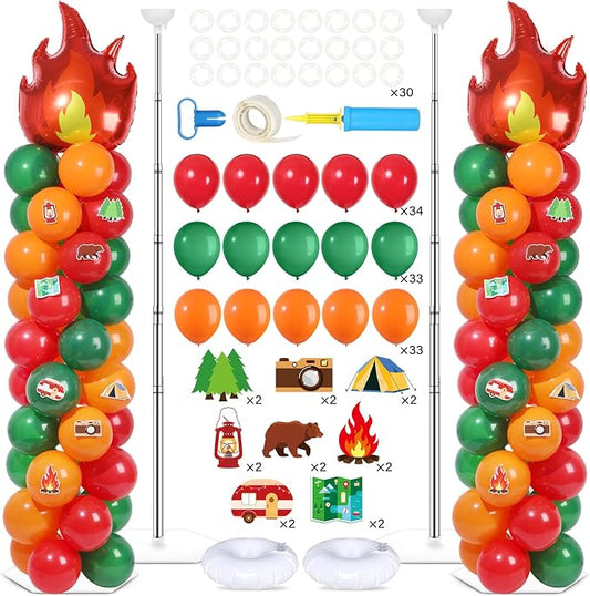 2 Sets Vbs Camping Balloon Column Stand Kit by Naozinebi
