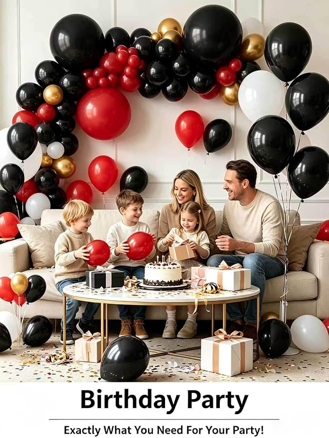 Black Balloons 125 Pcs Different Sizes 18 12 10 5 Inch Black Balloon Arch Kit - Image 2