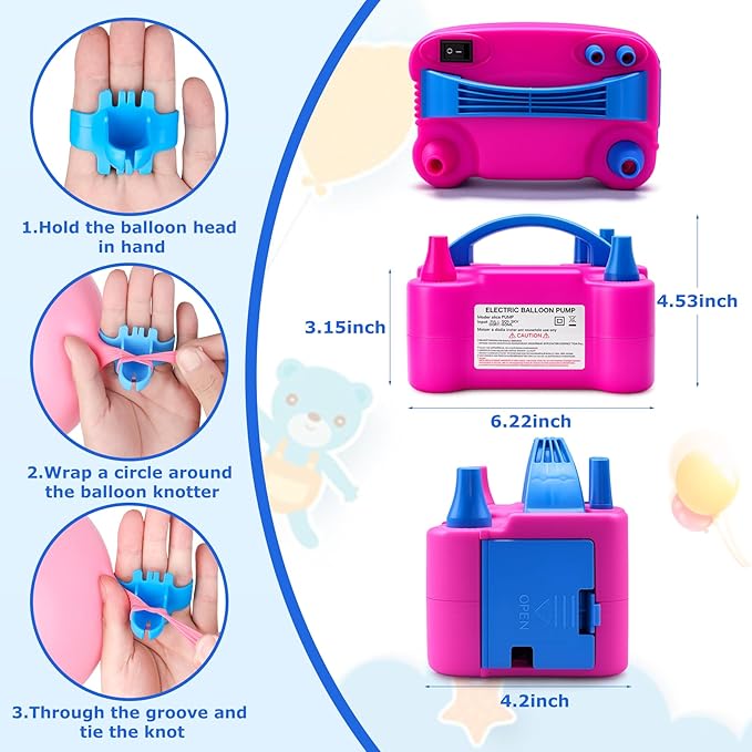 Balloon Pump Electric with Dual Nozzles & Tying Tool - Image 2