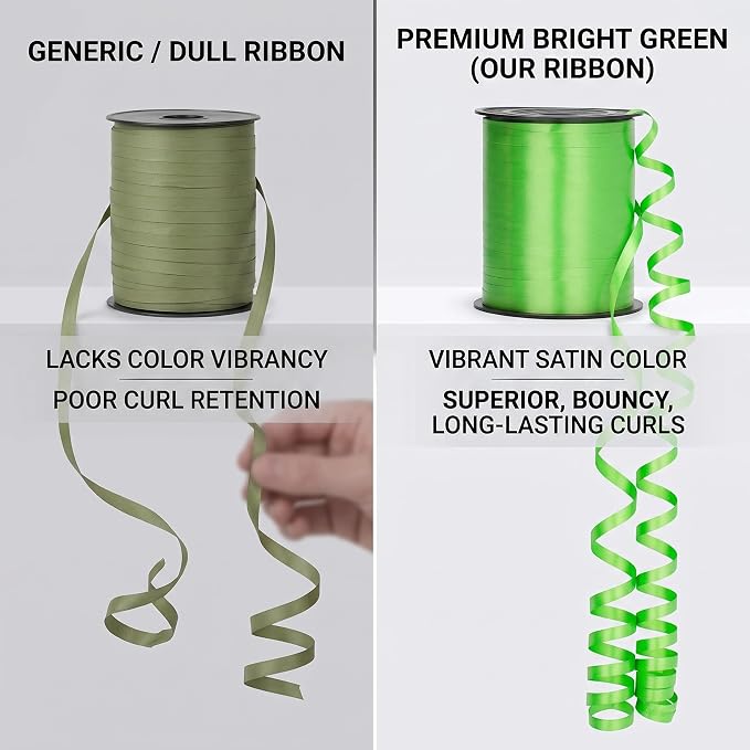 Green Curling Ribbon 600 Yd - Image 3