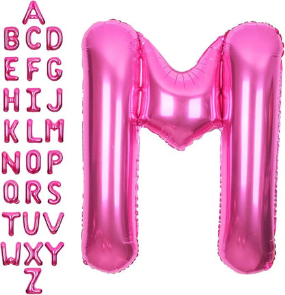 SUWEN 40 Inch Hot Pink Large M Letter Balloons Big Foil Helium Letter A-Z | by SUWEN