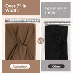 Wide Headbands for Women Knotted No Slip Head Bands Soft Turban Headband Hair Accessories Boho African Solid Color Head Wraps for Women Yoga Workout Pack of 6（Brown）