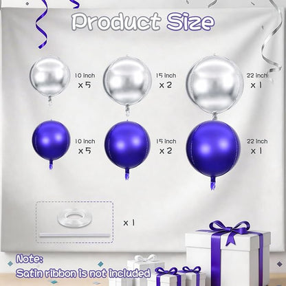 Purple Silver Round Foil Balloons - Image 2
