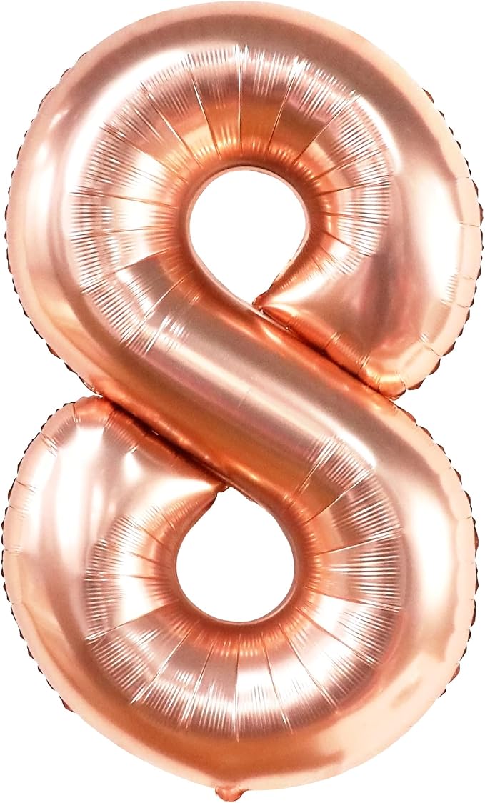 KatchOn Rose Gold 8 Balloon Number 40 Inch, Number 8 Balloon | 8th Birthday by KatchOn