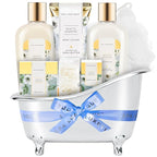 Spa luxetique Bath and Body Gifts for Women 8pcs Jasmine Scented Spa Sets with Bubble Bath Gift Baskets for Women Mother's Day Gifts for Mom