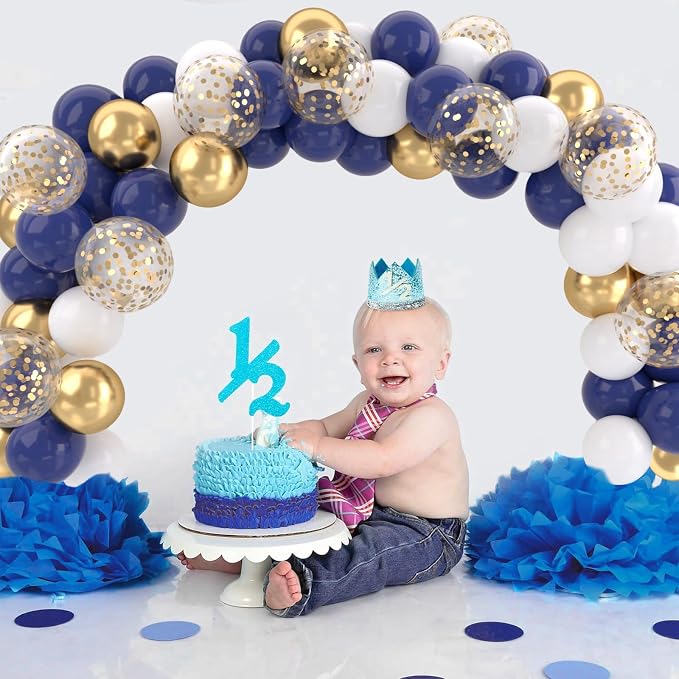 Patimate Navy Blue Gold Balloons Set - Image 6