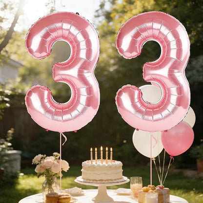 40 Inch Number 33 Balloons for 33rd Birthday Party Decorations, 0-100 Jewelry - Image 3