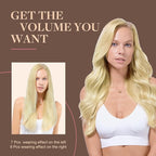 GOO GOO Clip in Hair Extensions Real Human Hair, Remy Human Hair Extensions Clip ins for Women, Natural Human Hair, 14inch 150g 9Pcs, 16/22 Light Blonde Highlighted Golden Blonde