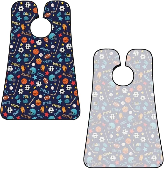 No-Slip Shaving Bib, Beard Grooming Apron with Strong Suction Cups, Ice Hockey Ball Soccer Basketball Baseball Football Sport