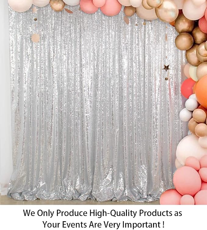 ShinyBeauty Sparkling Sequin Photo Backdrop 7x7 Feet - Image 2