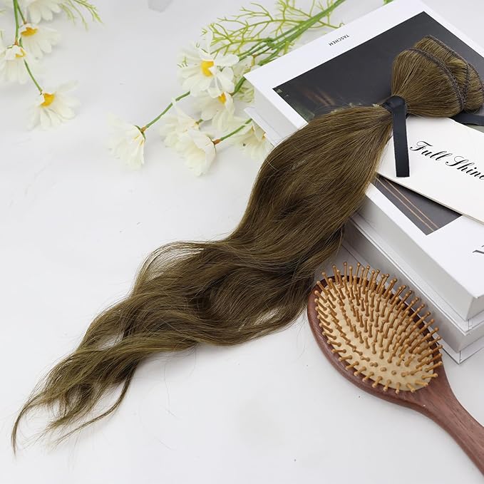 Full Shine Hair Extensions Real Human Hair Clip ins 12 Inch Brown Clip in Human Hair Extension Straight Soft Natural Brown Hair for Women Add Volume 3 PCS 60 G