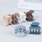 6 Pcs Hair Clips Small Claw Clips for Thin Hair Medium Matte Non-slip Hair Accessories for Women and Girls (Brown Blue)