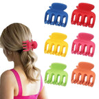 6 Pcs Hair Clips Small Claw Clips for Thin Hair Medium Matte Non-slip Hair Accessories for Women and Girls (Dopamine)