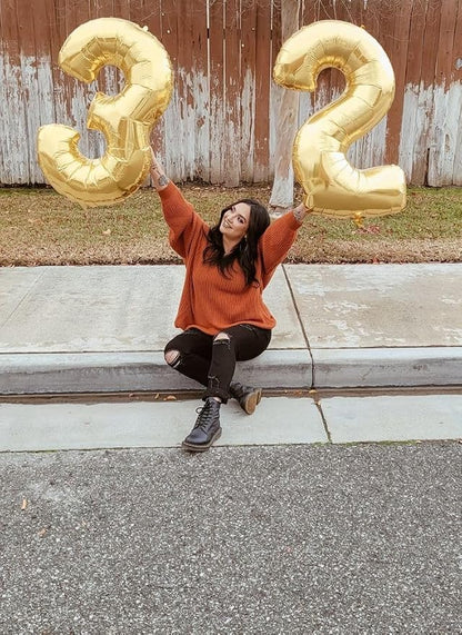 2 Balloon Number 40 Inch Light Gold Balloons - Image 3