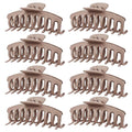 TOCESS Hair Claw Clips for Women - 8PK Large Neutral Matte Jumbo Hair Clips for Thick, Thin, Long, Short, Curly Hair Girls, Big Jaw Clip Set for Daily Use(Camel Khaki)