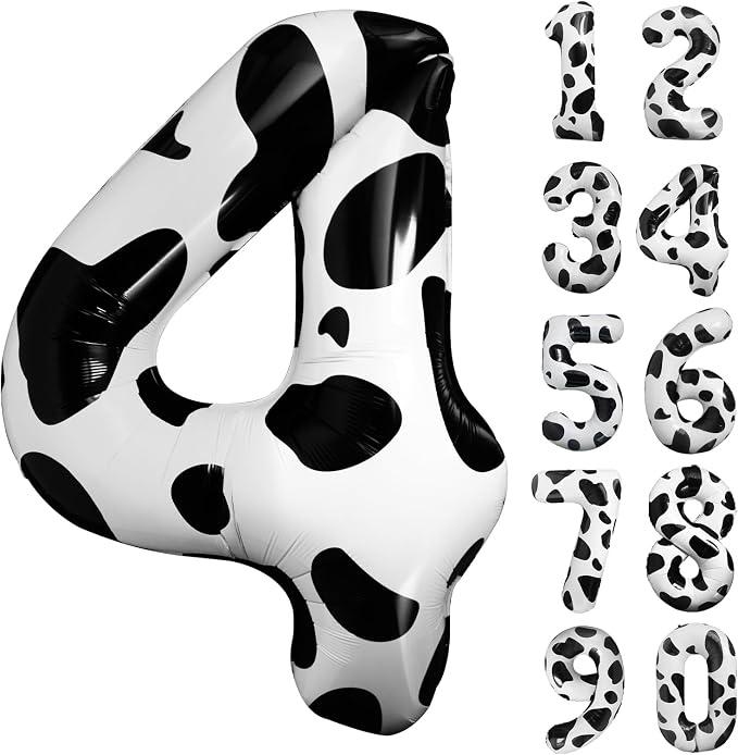 Cow Print Number Balloon 40 Inch Cow Print Number 4 Balloon Cowgirl Theme by LEBERY