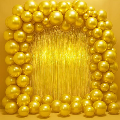 Voircoloria Gold Foil Fringe Backdrop Curtains, Birthday Party Decorations - Image 6