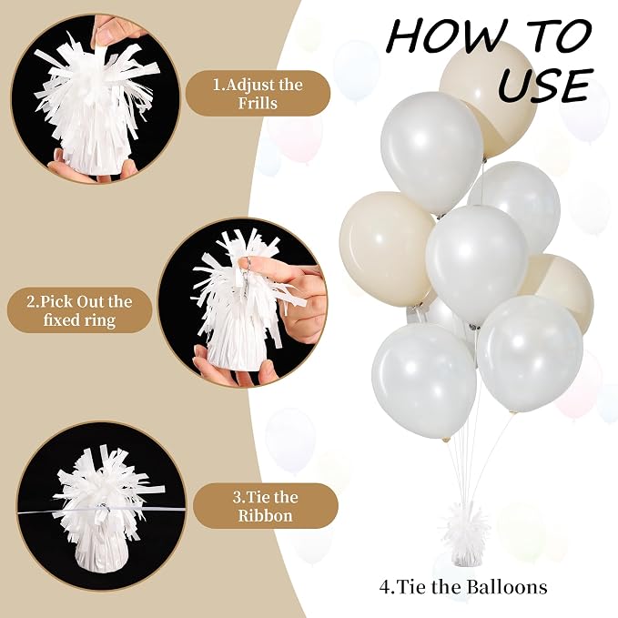 White Balloon Weights Pack of 6 - Image 6