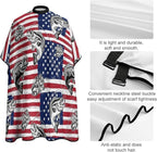 Large Long Professional Barber Cape, Hairdressing Apron Bass Fish Fishing Lure American Flag Shampoo Cutting Household Capes Wrap for Hair Salon