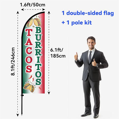 1PC Double Sided Tacos Burritos Feather Flag - Image 6