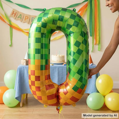 40 Inch Pixelated Number 0 Foil Balloon - Image 4
