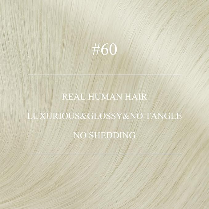YoungSee Nano Bead Hair Extensions Human Hair Blonde Platinum 20 Inch Nano Ring Hair Extensions White Blonde Remy Hair Nano-Tip Extension Real Human Hair Long for Natural Look 50G
