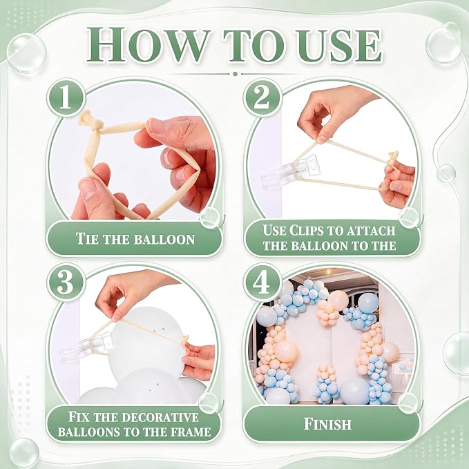 50 Pack Large Balloon Arch Clips Plastic Transparent Backdrop Spring Clamps 3.5 - Image 2