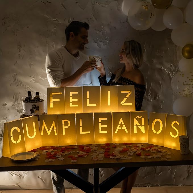 WYMM Feliz Cumpleaños Birthday Light Up Letters, Spanish Banner Decor | Spanish by Wymm_SayYes