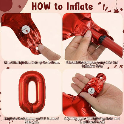Red Number 20 Balloon 40 Inch, Foil Numeral - Image 5