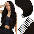 YoungSee Human Hair Tape in Extensions Brown Invisible Tape in Hair Extensions Real Human Hair Dark Brown Tape on Remy Hair Extension Straight 18 Inch 20pcs 50g Adding Length