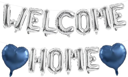 TONIFUL 16 Inch Silver WELCOME HOME Foil Letter Balloons by TONIFUL