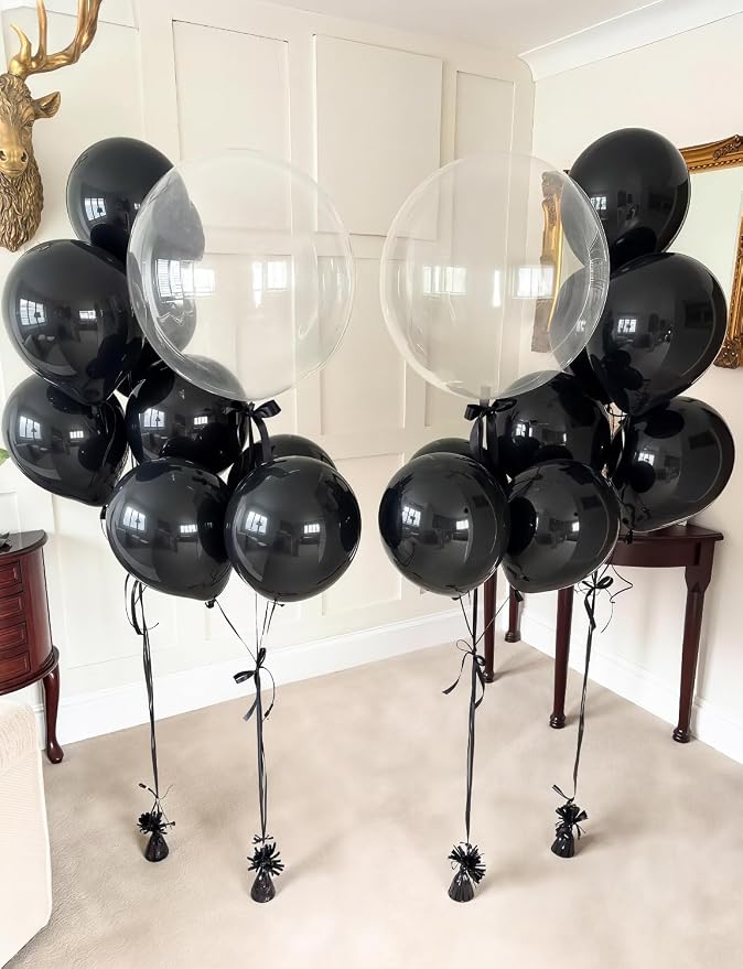 Black Balloons 50 Pcs 12 Inch Black Latex Balloons, Photo Backdrop | Black - Image 5