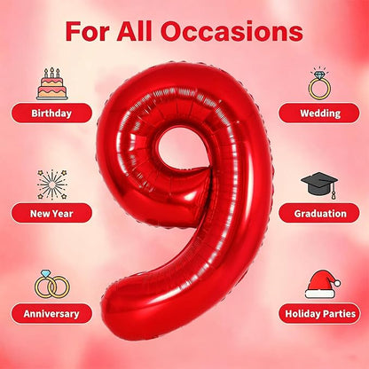 Number Balloons Red Party Balloon - Image 5